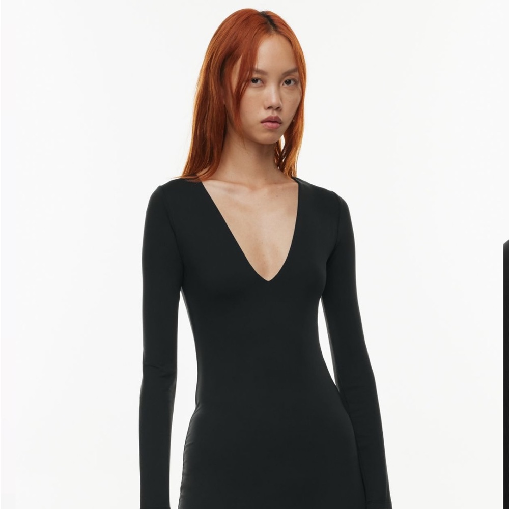 Aritzia babaton contour v-neck longsleeve dress